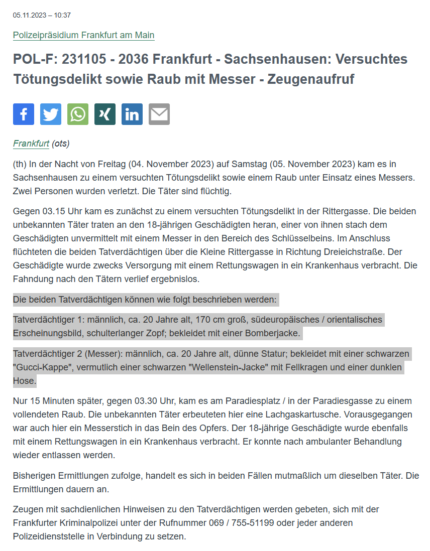 Polizei Frankfurt tweet media