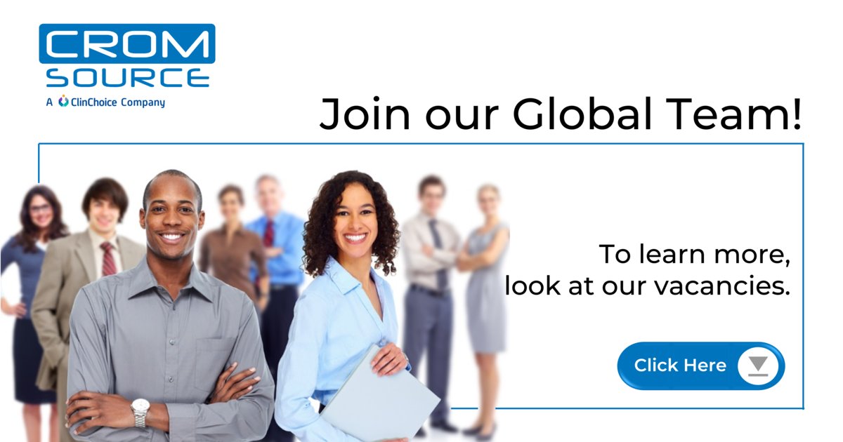 CROMSOURCE's tweet photo. Are you looking for an exciting job prospect?
Become part of something meaningful and join our global team!

View our vacancies:
 
 https://t.co/MPe3bCJ02m

#careers #jobs #hiring #clinicalresearch https://t.co/pplMXM8FVg