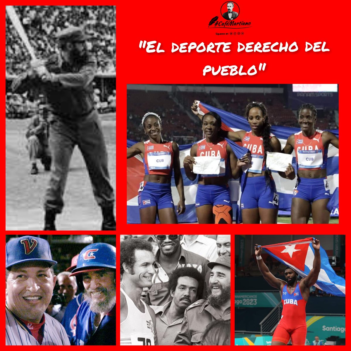 Buenos días 🇨🇺 #CaféMartiano Días de orgullo deportivo, el abrazo a Cuba, a los campeones y a Fidel que nos enseñó: 'El deporte no es en nuestra patria un instrumento de la política, pero el deporte en nuestra patria sí es una consecuencia de la Revolución”. #FidelPorSiempre