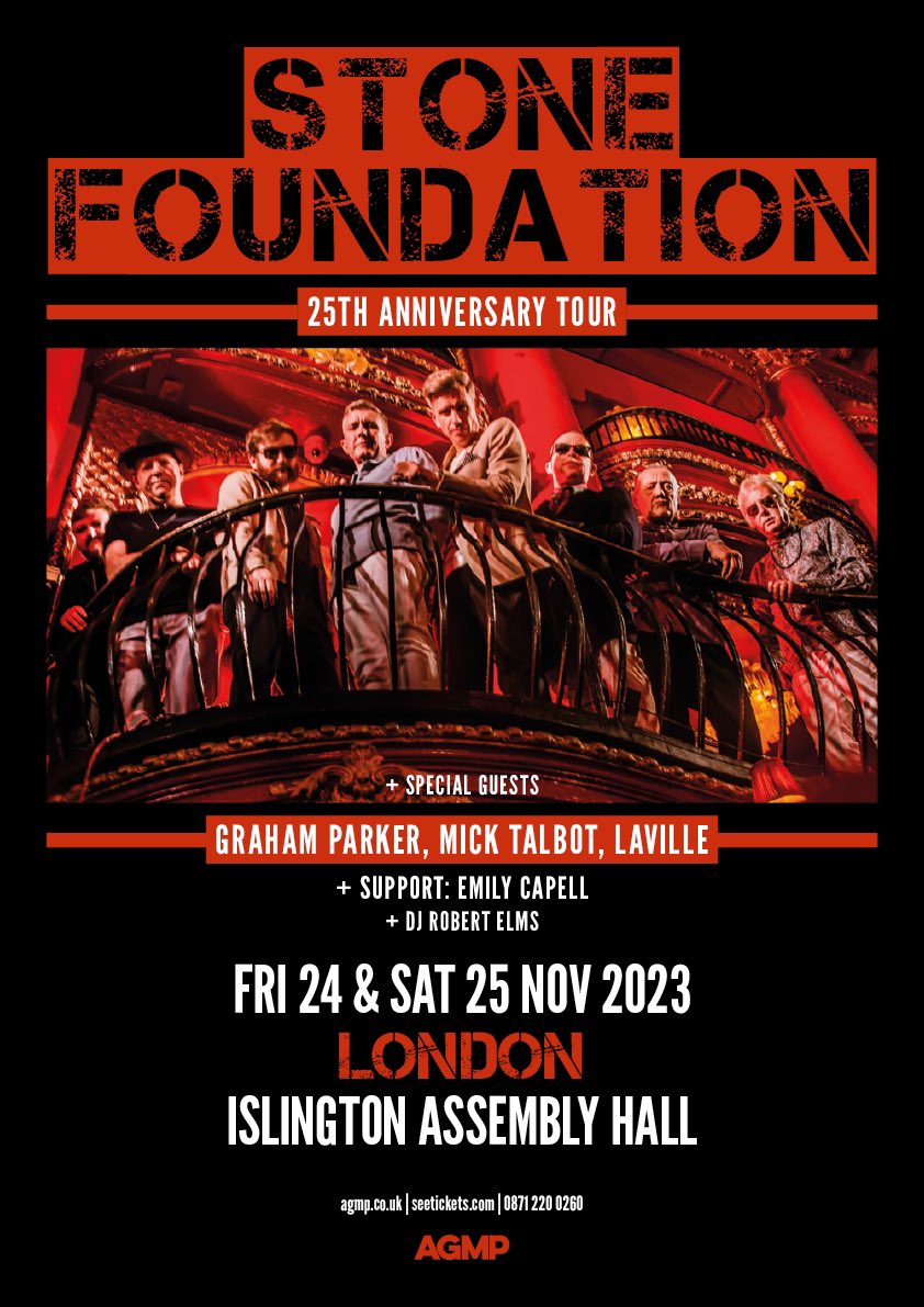 Very low tickets for this now! They’re gonna be amazing nights in the capital @islington_ah Hope to see some of you there, tickets on sale  at stonefoundation.co.uk 

Special guests <a href="/emily_capell/">The Notorious M.L.E</a> <a href="/Lavillesings/">Andre Laville</a> Mick Talbot, <a href="/ItsGrahamParker/">Graham Parker</a> <a href="/RobertElms/">Robert Elms</a> &amp; some more suprises tba