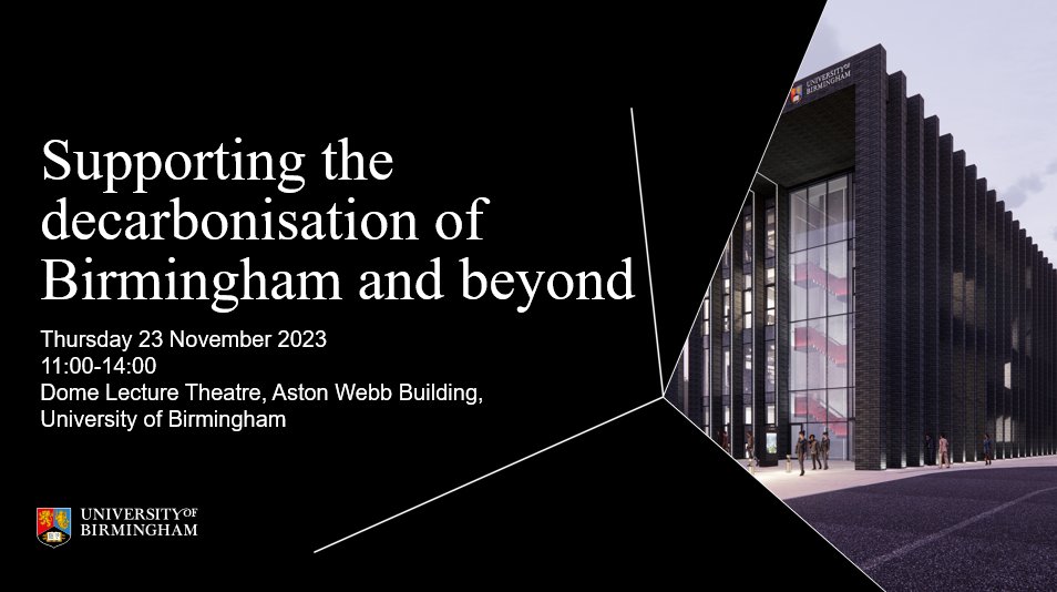 Join us on the 23rd November to explore how you can get involved in various projects delivered by the Birmingham Energy Institute and its partners to decarbonise the city of Birmingham and wider region. Register now: lnkd.in/eWaecxEQ