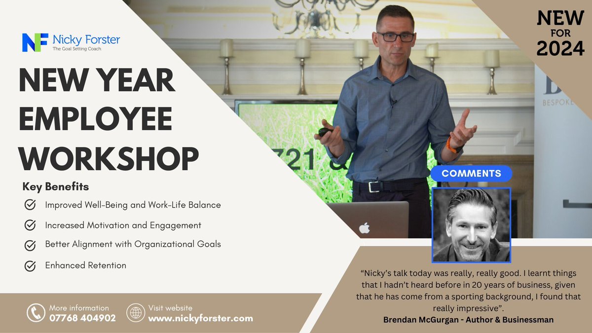 NickyForster221's tweet photo. The greatest thing an organisation or employer can do, is to care about and support its employees
•
Give your employees the gift of growth with a tailored New Year's Resolution Workshop

Enhance your team's performance with my New Year Employee Workshop - nicky@nickyforster.com https://t.co/calz7FkVjF