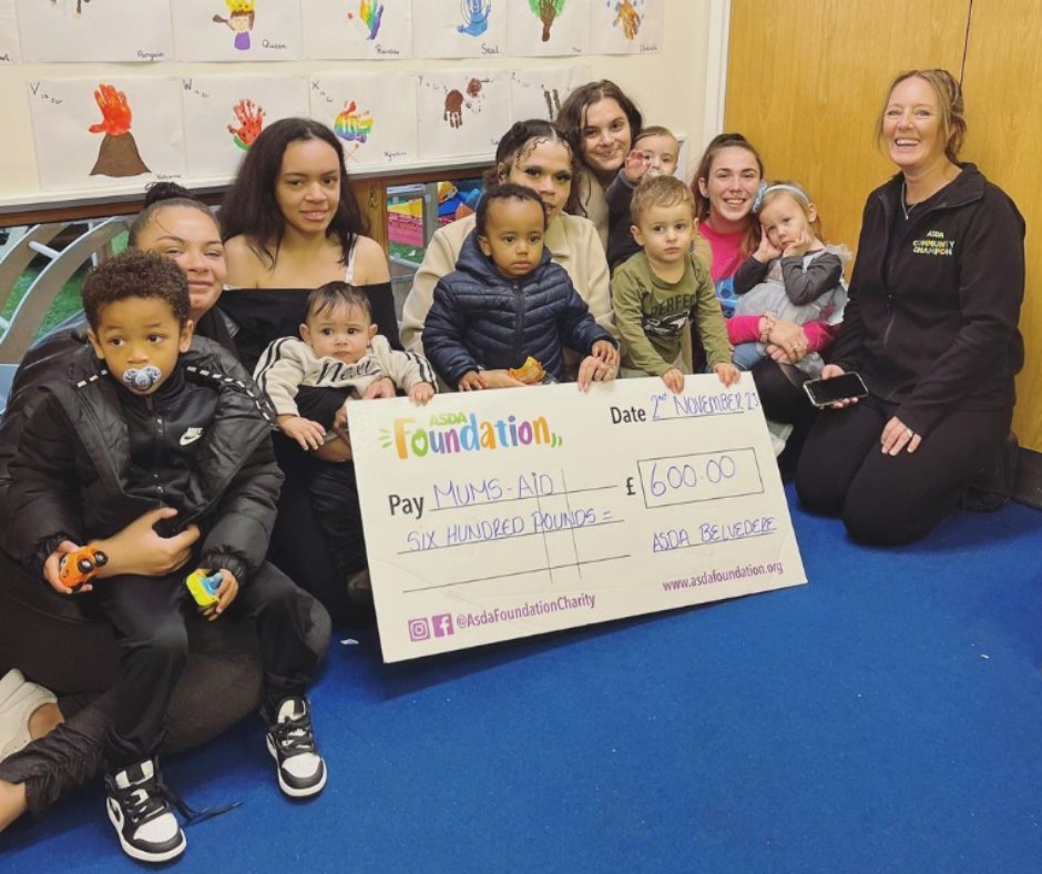 mums_aid's tweet photo. A HUGE thank you to the team at Asda Belvedere who presented us with a £600 grant cheque from @AsdaFoundation to help us buy essential items for mums and their little ones.
It was so lovely to see their faces light up!
#asdasoutheast #asdafoundation #ourasda #asdacommunity https://t.co/Wl9MW0NrtE