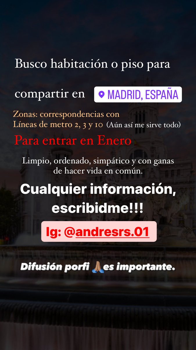 andresroms_'s tweet photo. BUSCO PISO O HABITACIÓN EN MADRID!!!!! RT PLISSS https://t.co/4MnHeZdz0F