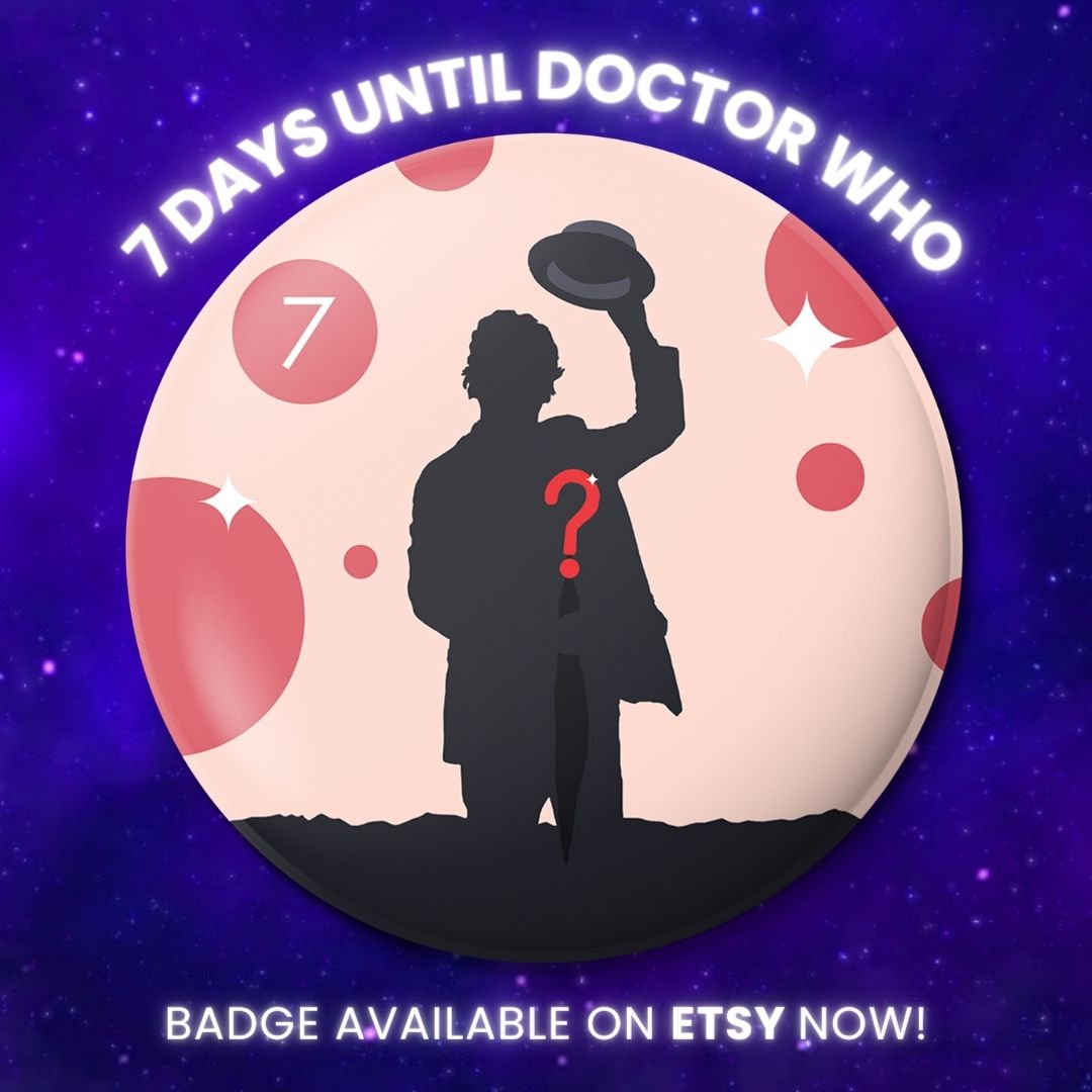 1 week until new #DoctorWho! 🌌 To mark 7 days until the show returns, it's the 7th Doctor❓

Shop all this badge and more at blueboxartworksstore.etsy.com and make your countdown to the big-day extra special! 💙 

#DoctorWho #SeventhDoctor #ShopHandmade