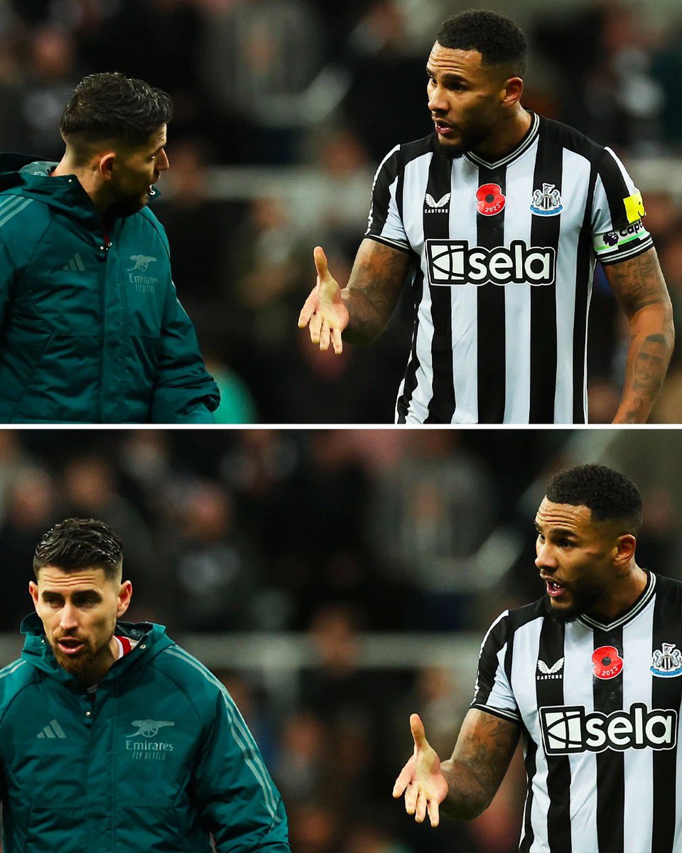 sportbible's tweet photo. 🗣 Jamaal Lascelles on Newcastle 1-0 Arsenal: "I’m just so glad that we beat them. Their captain, Jorginho, didn’t want to shake my hand after the game. 

"For me, whatever happens on the pitch, handbags or whatever, you show sportsmanship and shake hands afterwards. He didn’t do that, so I’m so glad we beat them. Players like that, I don’t think it’s acceptable."