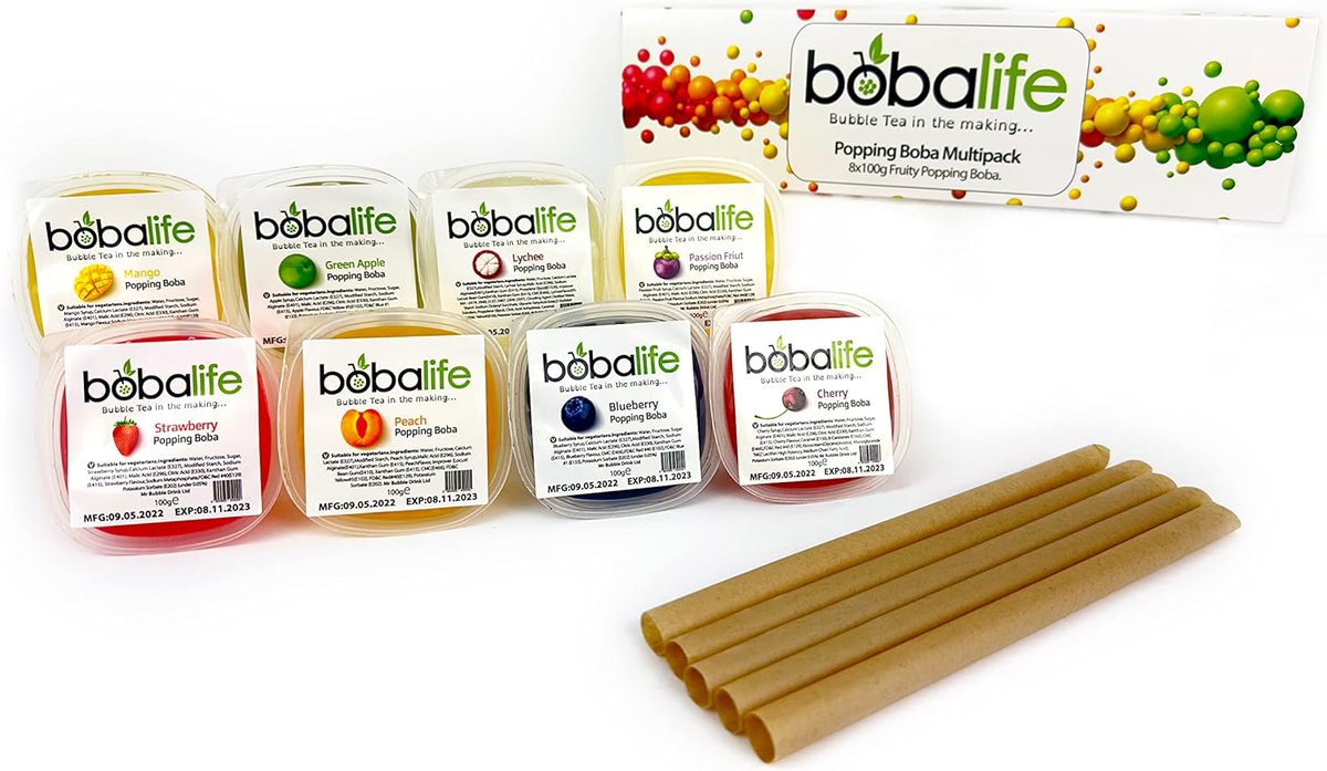 Bobalife – Popping Boba Multipack Gift Box | 8 x 100g Popping Boba Tubs ...