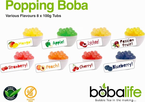 Bobalife – Popping Boba Multipack Gift Box | 8 x 100g Popping Boba Tubs ...