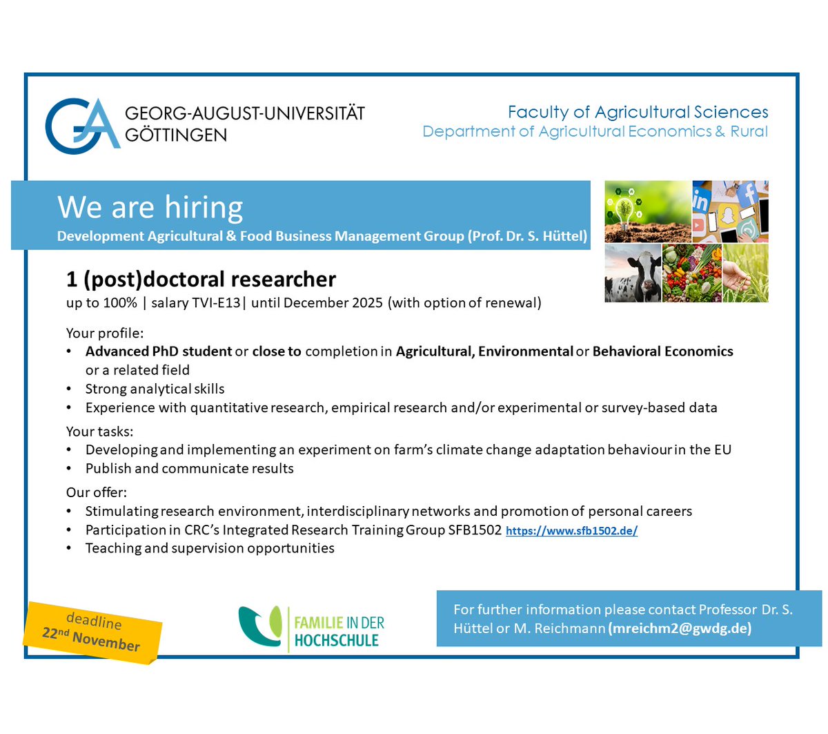 goe_agrar's tweet photo. 📣 #job @uniGoettingen 

Further information about the  collaborative research center DETECT ⬇️
https://t.co/5BWupS2bCd

Further information  ⬇️
https://t.co/KxSdPdbEDI

Please send the application via ⬇️
https://t.co/ikkOE7qLC5

Thanks for #share 🙏 https://t.co/roXQ8ZHU31