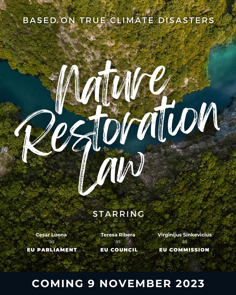 The Nature Restoration Law #NRL saga is not over, but in its decisive moment! The negotiators will decide the final text of the law this Thursday ⏰ @cesarluena, @VSinkevicius & @Teresaribera we count on you to truly tackle the climate & biodiversity emergencies! #RestoreNature