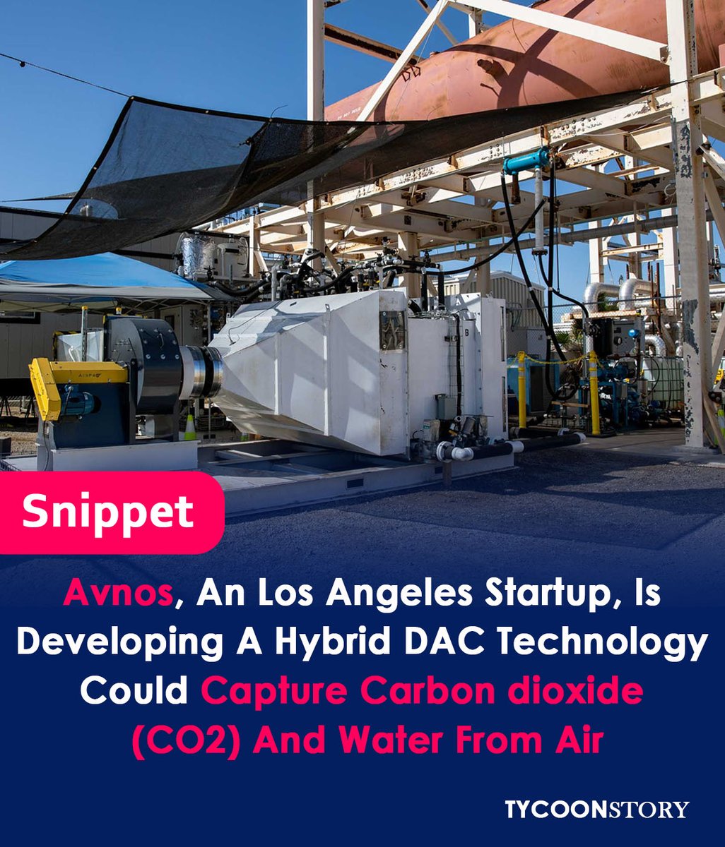 Avnos is testing a machine that can extract CO2 and water from the air
#hybridDAC #carboncapture #watercapture #climateaction #sustainability #renewableenergy #greenfuture #environment #technology #cleantech #climatechange #Avnos #DAC
