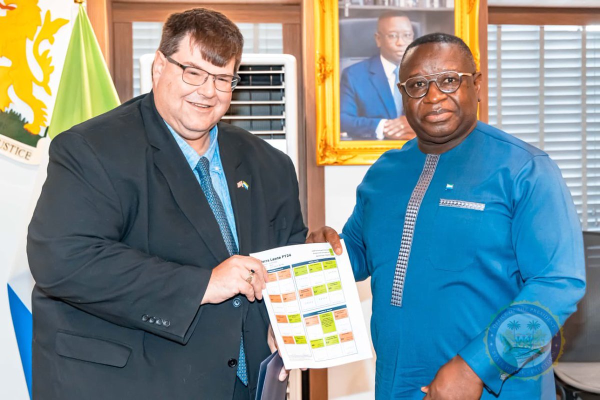 MCC scorecard -The good news is, Sierra Leone passes again. US Ambassador Bryan Hunt  <a href="/USEmbFreetown/">USEmbassyFreetown</a> congratulates His Excellency <a href="/PresidentBio/">Barram</a> and says “this is a testament to your leadership”.  Details to follow…