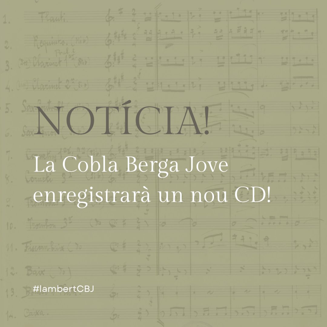 ⚠️ ANUNCI ⚠️
A finals d'any, enregistrarem un nou CD! 💿
En aquesta ocasió, comptarem amb diversos músics berguedans per tal que la CBJ en formació de banda pugui enregistrar professionalment els arranjaments de la Patum fets per Joan Baptista Lambert i Caminal l’any 1930 🎶