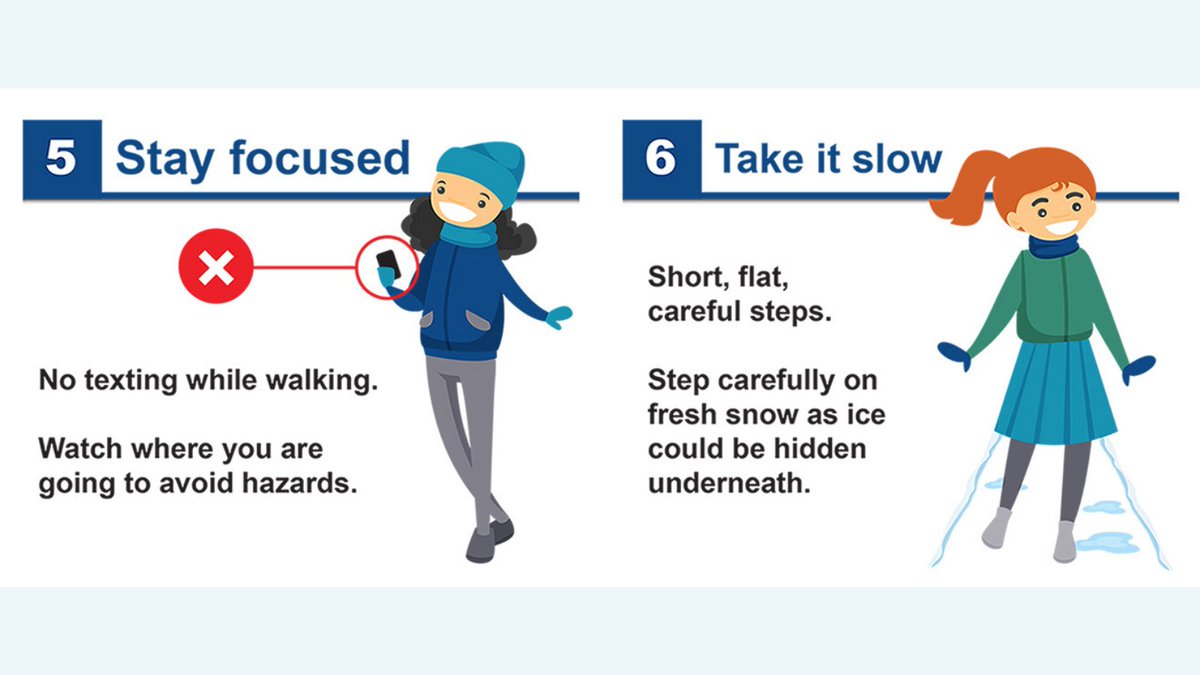 SharedHealthMB's tweet image. #DYK every year hundreds of Manitobans are injured from slipping on snow and ice, most commonly in and around parking lots and on sidewalks? 

Following these 6 safety tips can help prevent slips and falls.⬇️ #FallPreventionMonth @fallpreventCA #Manitoba