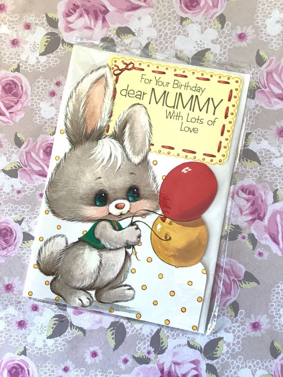 WatsonsVintage's tweet photo. Just £3.50 for these ADORABLE Mummy Birthday Cards in our Vintage Emporium. ONLY £3.50 each!!! https://t.co/J9V8lvTbvV #KitschCard #VintageCard #RetroCard #RabbitDesignCard #NostalgicCard #CuteCard #1970s #BirthdayCard #MummyCard https://t.co/Bh84aWgzen