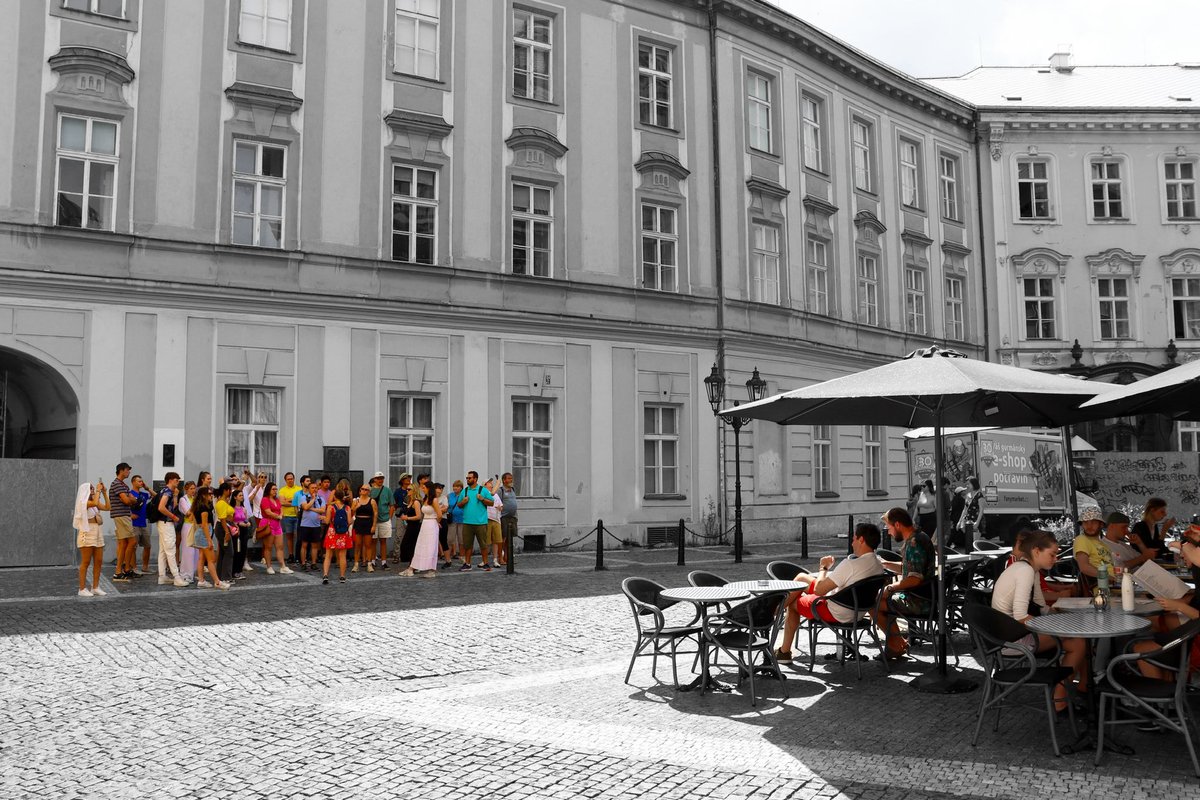 The tourists & the locals in #Prague #streetphotography #photography #photooftheday #photograph #tourist
