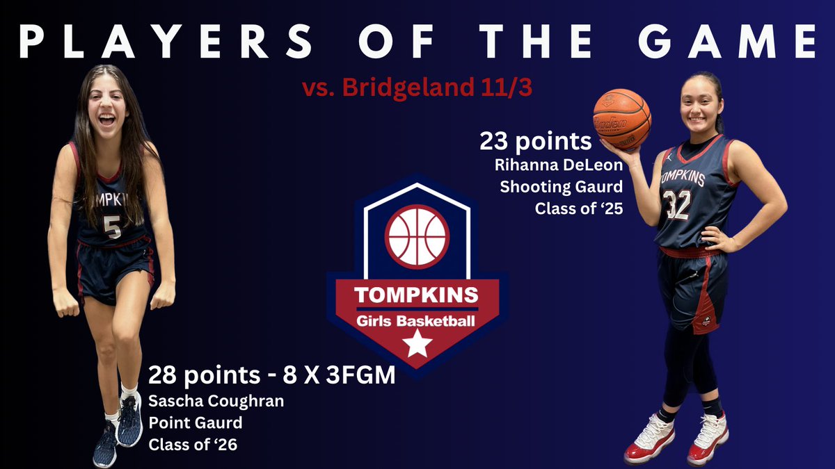 Our players of the game from Friday’s WIN vs. Bridgeland. Super proud of these girls!! 
<a href="/saschacoughran5/">@saschacoughran</a> - 28pts (8 X3’s)
<a href="/RiRiDeLeon5/">Rihanna DeLeon</a> - 23pts
