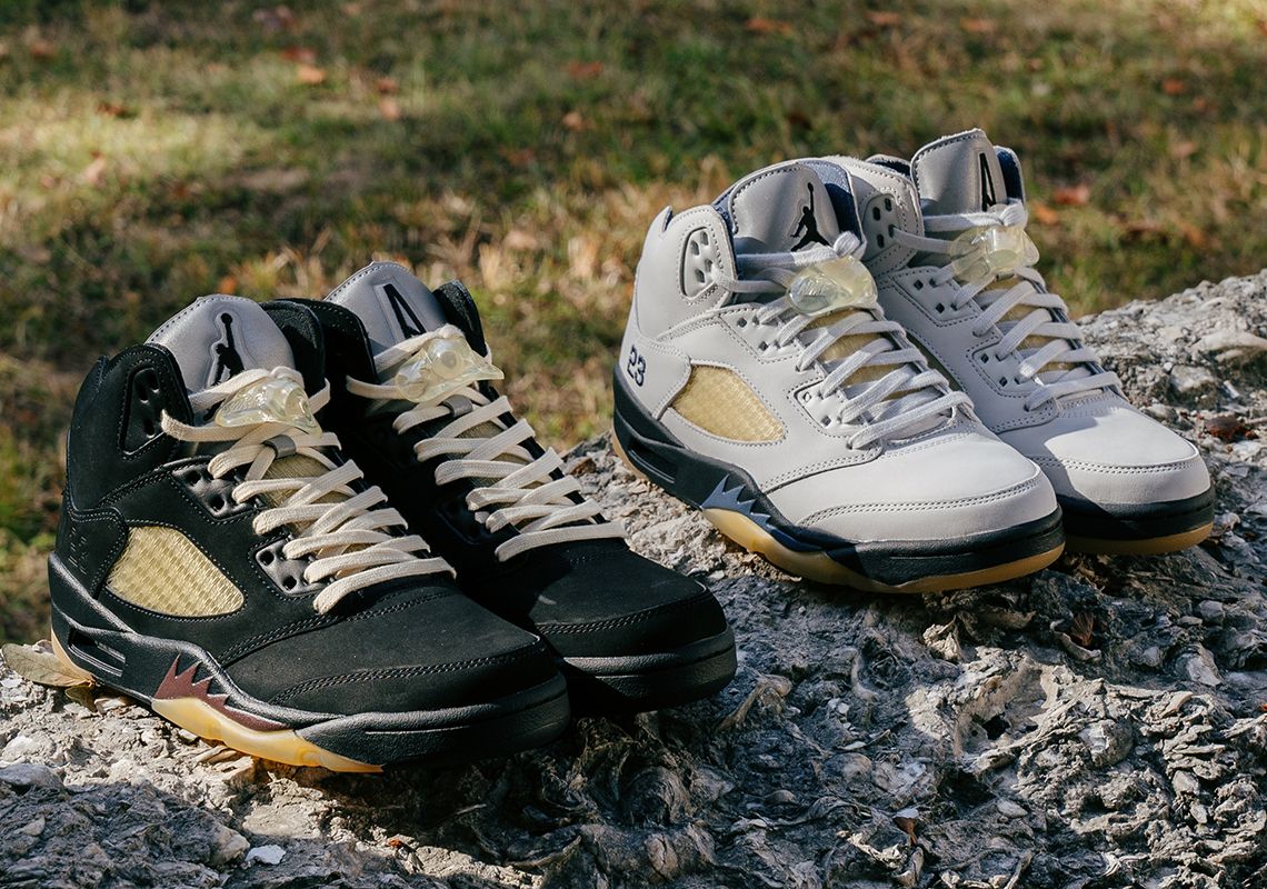 SneakerNews's tweet photo. A Ma Maniére officially reveals their collaborative Air Jordan 5 🤝 

The "Dawn" will be available on Nov. 17th; the "Dusk" will follow at a later date. https://t.co/ysJama6G8h