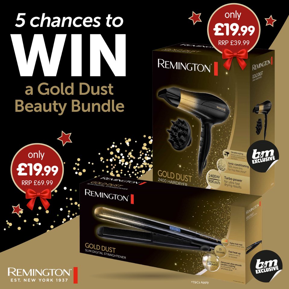 bmstores's tweet image. 💇#COMPETITION TIME💇

We've got an amazing #Exclusive range of #Remington Gold Dust hair accessories in stores now and we're giving away FIVE chances to #WIN a bundle!

For a chance to #WIN, simply;

1) FOLLOW
2) RT
3) COMMENT #BMRemingtonGoldDust

Competition ends 9am 13/11/23