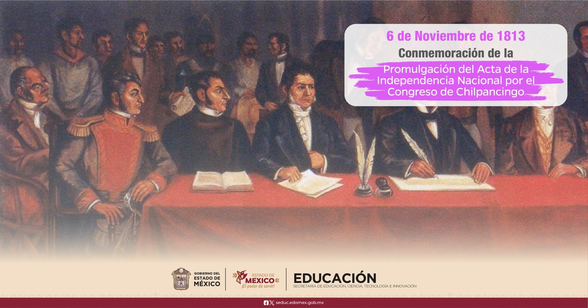 Conmemoración de la Promulgación del Acta de la Independencia Nacional por el Congreso de Chilpancingo.
#EfémeridesCONALEP
#ElPoderDeServir
#ApasionadamenteCONALEP