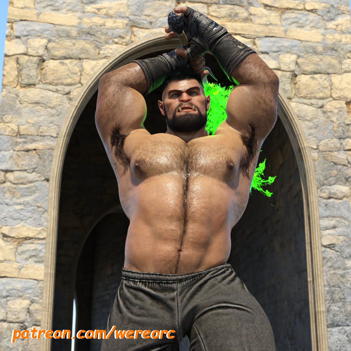 POV: You're Aethor's training dummy. Ready for a pounding? #bara #halforc