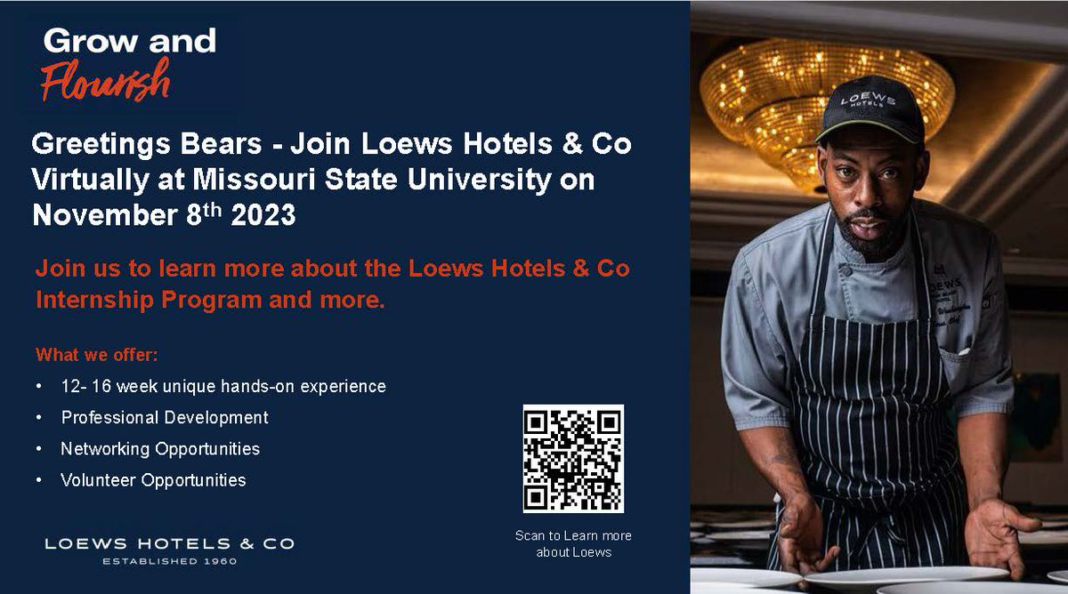 Disability Solutions (@dstalentatwork) on Twitter photo Our client, <a href="/Loews_Hotels/">Loews Hotels</a> is looking for great talent in Missouri. Join them at the Missouri State University Virtual Hospitality Career Fair on November 8 to learn more about job/internship opportunities.
#Jobs #Hiring #Work Our client, <a href="/Loews_Hotels/">Loews Hotels</a> is looking for great talent in Missouri. Join them at the Missouri State University Virtual Hospitality Career Fair on November 8 to learn more about job/internship opportunities.
#Jobs #Hiring #Work