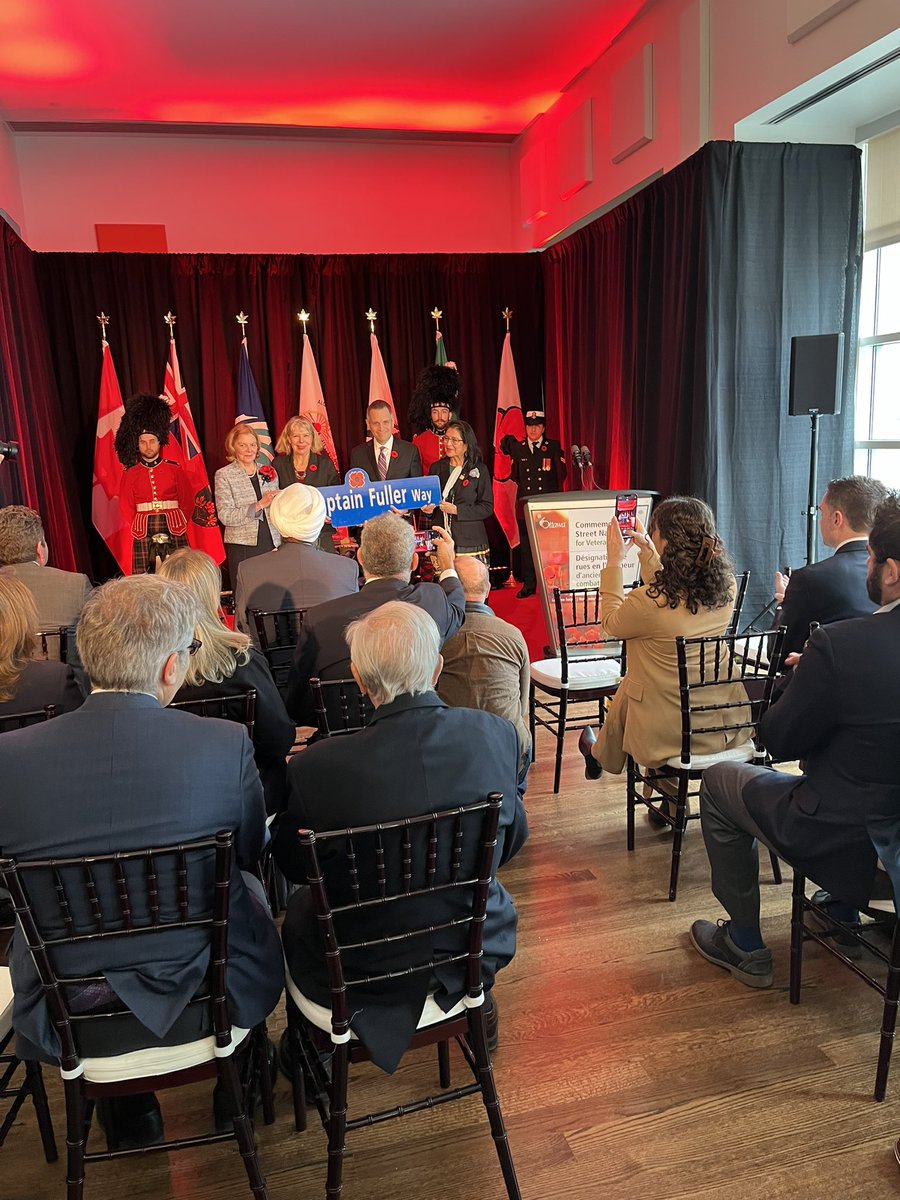 HealeyAnne's tweet photo. Pleasure to be in attendance to honour Capt Fuller’s legacy to Canada. #RCN #Remembrance #Reserves @MayorSutcliffe https://t.co/qdAOotvkaw
