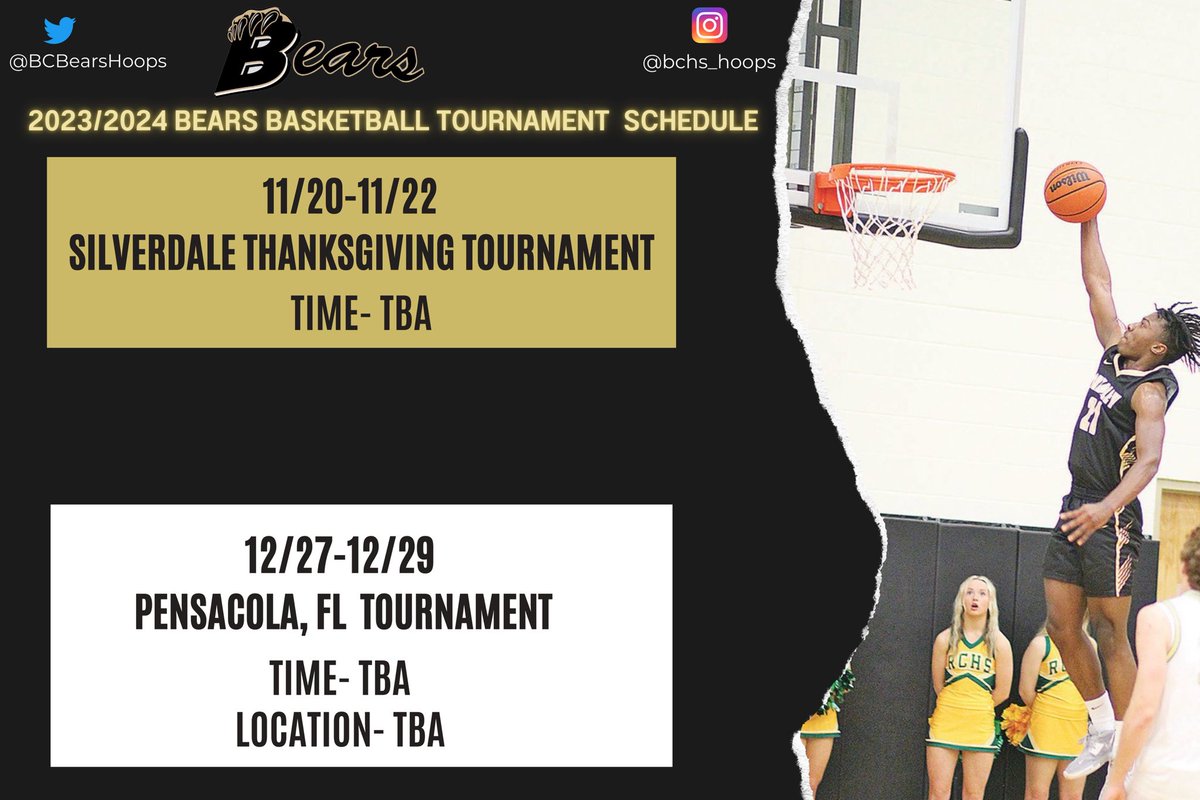 2023-2024 
Bradley Central Men’s 🏀🐻Schedule and tournament schedules. #hoopseason🏀🔥🔥