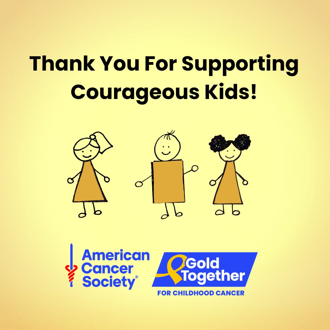 Thank you for supporting courageous kids during Childhood Cancer Awareness Month! Your generosity has helped raise $30K to help the American Cancer Society support childhood cancer discovery, advocacy and patient support. #ChildhoodCancer #PediatricCancer