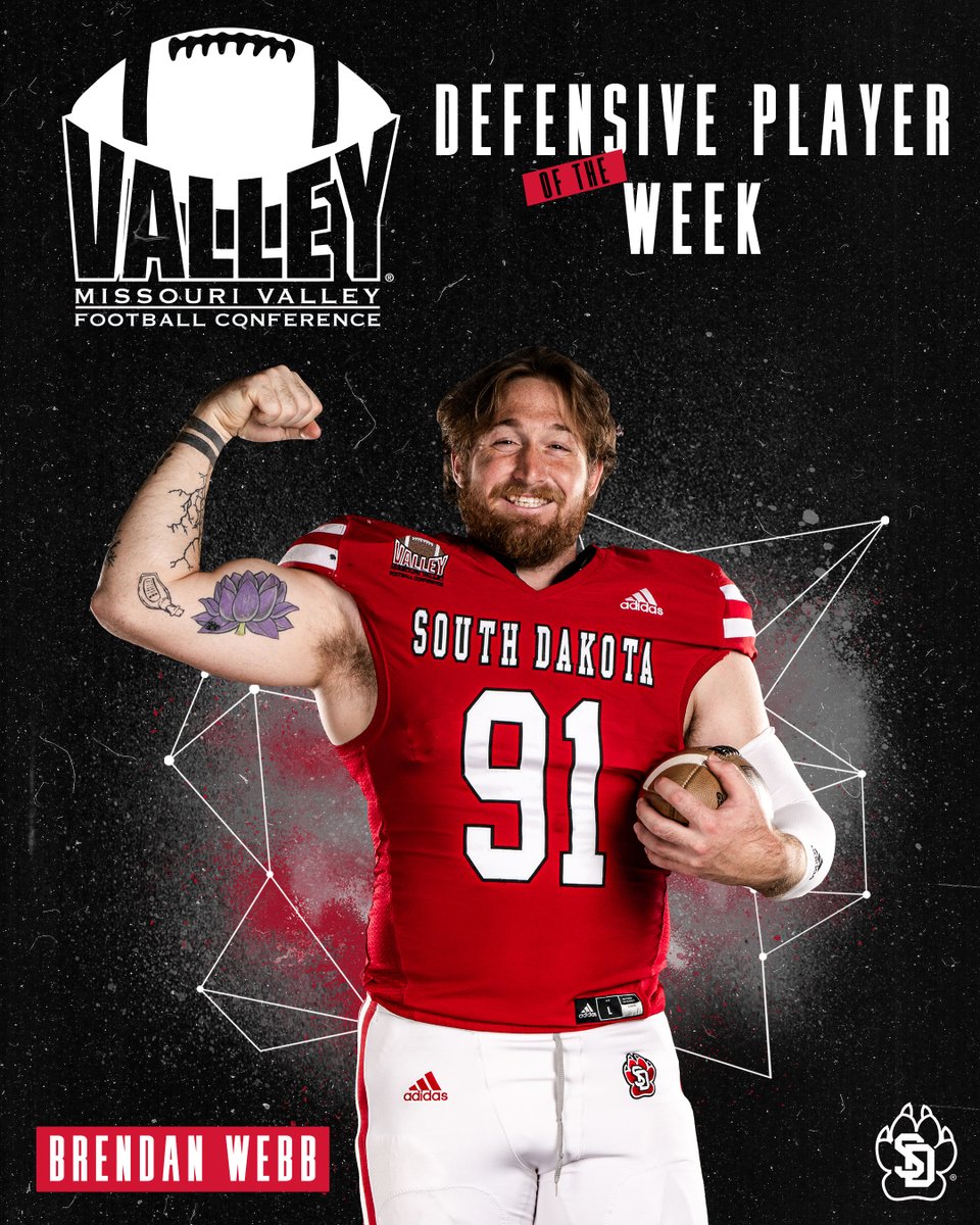 First 4.0 sack game in program history = Valley Player of the Week💪

🔗bit.ly/461qN3R

#WeAreSouthDakota x #GoYotes🐾