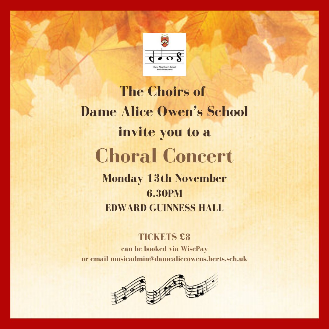 Please join us for what promises to be a wonderful evening of singing, with performances by Junior Choir, Senior Choir, Junior Chamber Choir, Senior Chamber Choir, Close Harmony Group and Barber Shop Quartet.

Tickets via your WisePay account or contact the Music Department.