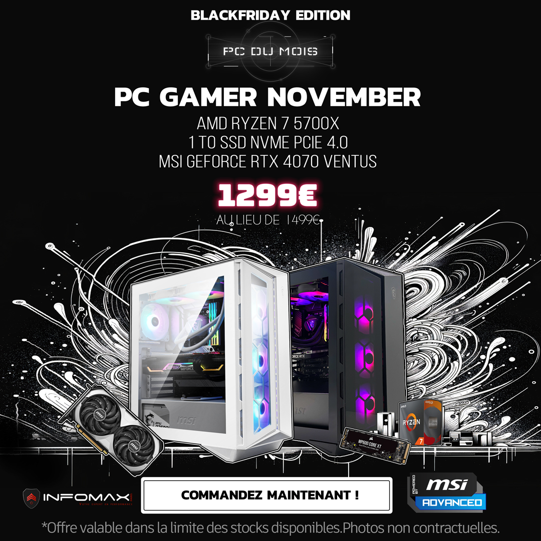 INFOMAX  PC Gamer Blanc, PC Gaming, PC Gamer MSI - Processeur