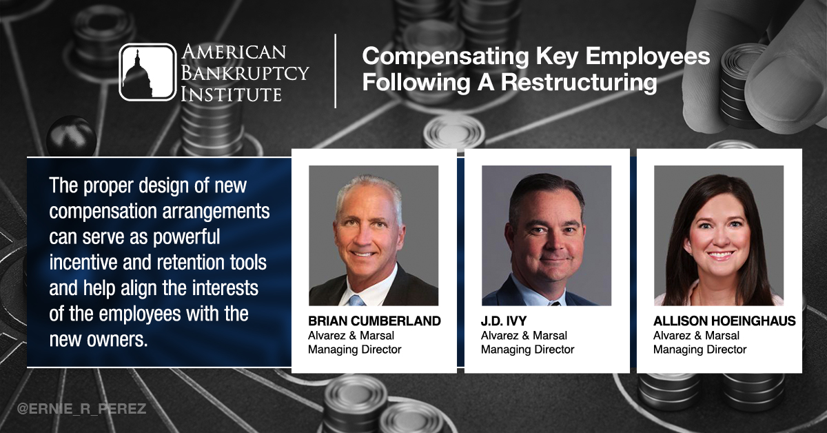New employee #compensation plans may be needed to adapt to post-restructuring challenges. Our @AlvarezMarsal pros share their design insights for Management Incentive Plans that reward #employee performance and increase motivation. <a href="/abiworld/">ABI</a>: bit.ly/3ztJFeo
