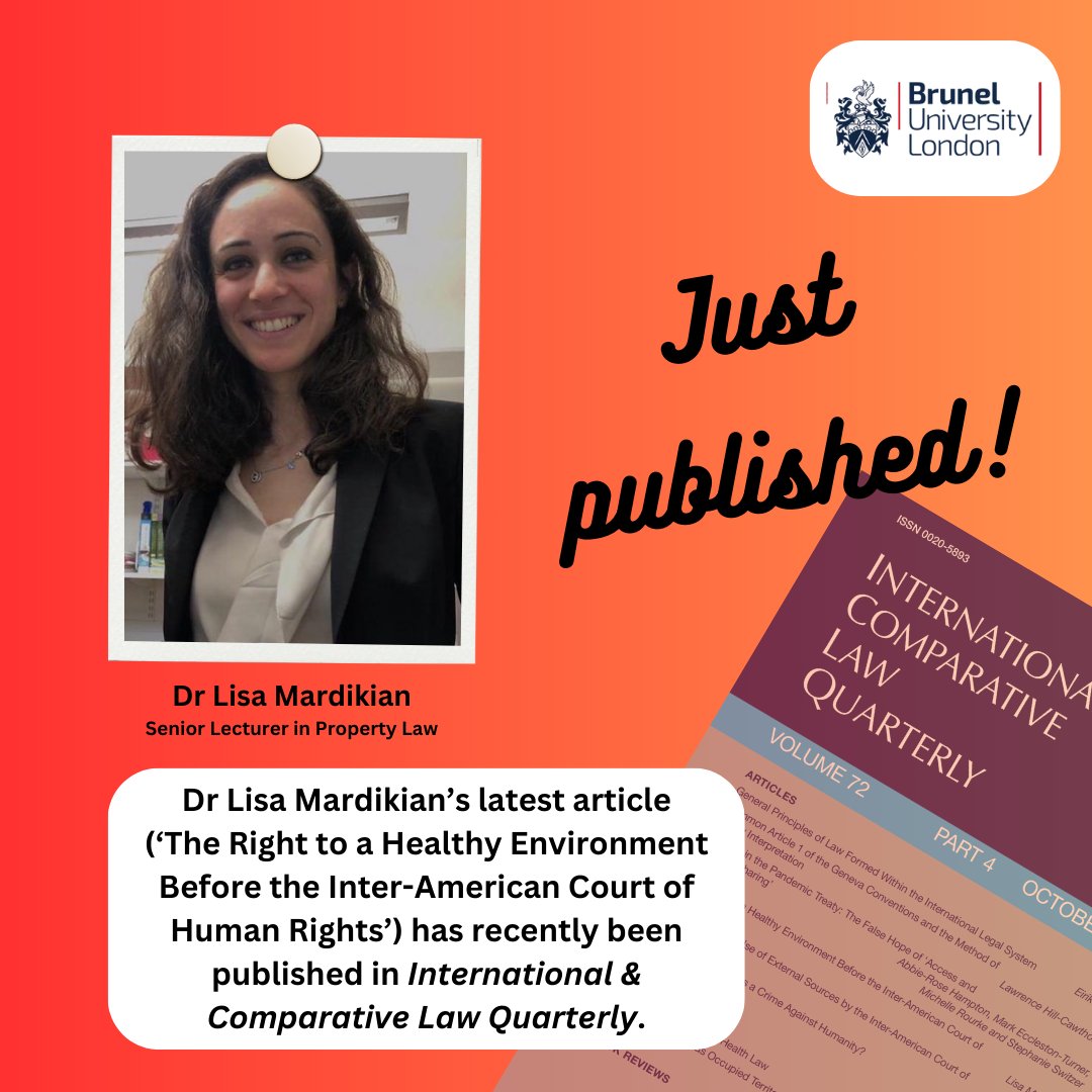 Congratulations to Lisa Mardikian on her recent publication in the International Comparative Law Quarterly!