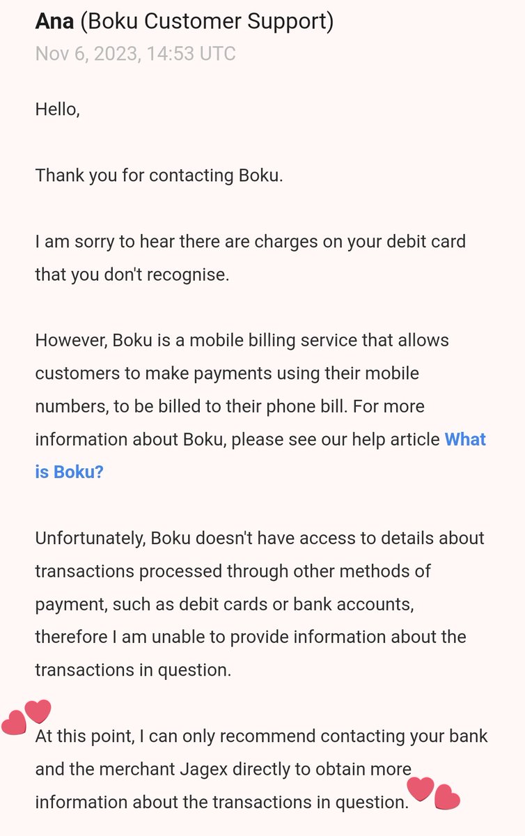 ruasubru's tweet photo. @JagexSupport hi, could you please give me an contact info for someone who can help with unauthorized charging from my card? I've contacted fraud@boku.com as was advised on your site but they couldn't help me and advised to contact Jagex directly.
thanks in advance. https://t.co/w9TL5goq6m