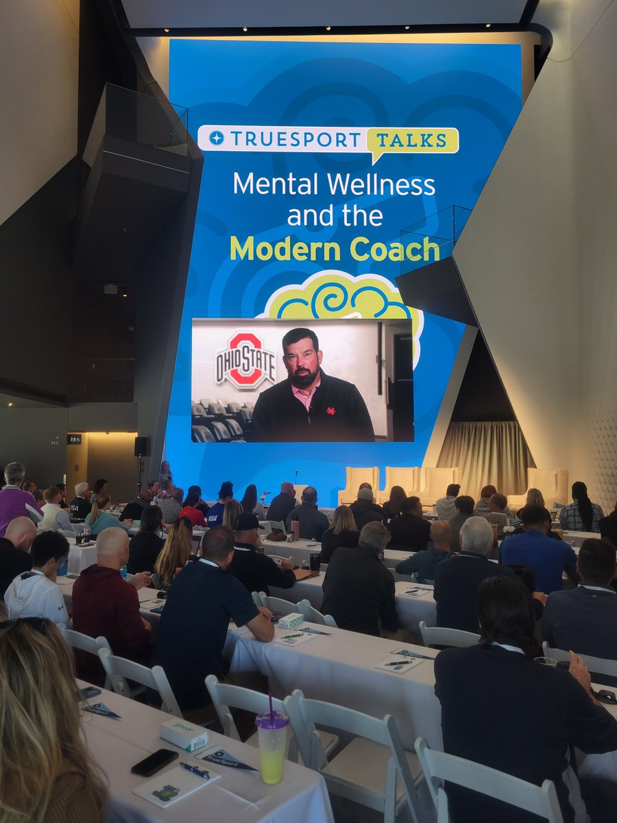TrueSport's tweet image. Thank you to @OhioStateFB Coach @ryandaytime for helping us kick off TrueSport Talks 2023 and this crucial conversation around mental wellness of coaches. #CompeteWell @OhioState