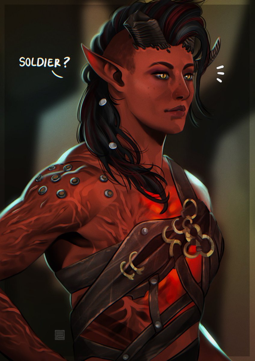 Finished Karlach ! I have to say, I loooove rendering in red, it’s such a pretty color to shade ☺️ I adore the character she is so joyful, so precious ! #karlach #bg3 #BaldurGate3 #fanart #procreate