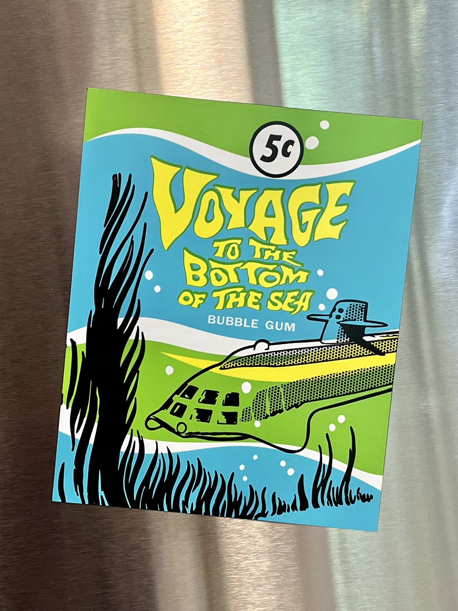 It’s new #MagnetMonday at my eBay store with this 4”x5” high-quality magnet of one of the best-looking wax pack wrappers ever, 1964’s VOYAGE TO THE BOTTOM OF THE SEA. Great design & great colors!. Get one for your fridge here: ebay.com/itm/2258590213…