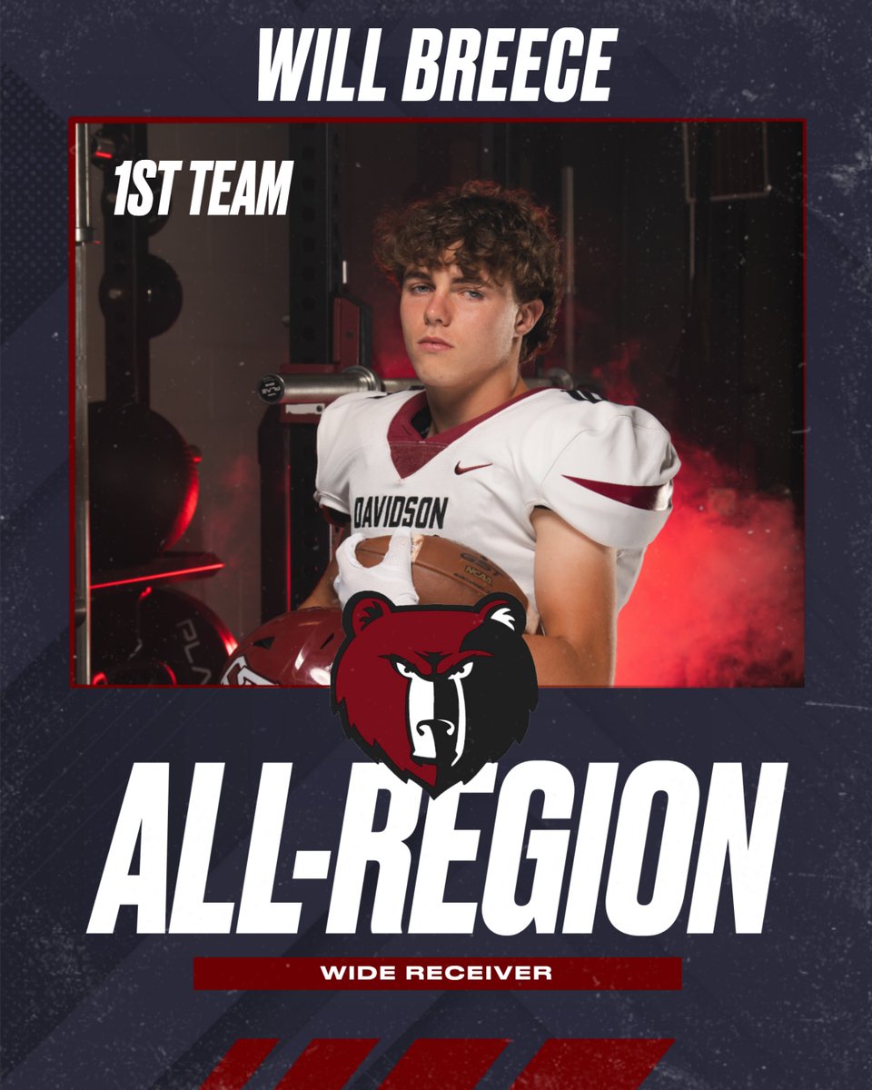 athletics_da's tweet photo. Congratulations to @Will_Breece for being named to the 1st team all-region football team!

@davidsonacademy @BearsDavidson https://t.co/uv1Ny7u2GJ