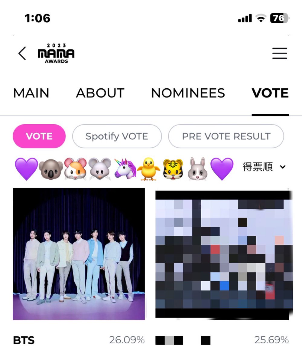 『Mnet Plus』

 #MAMAAWARDS2023 

💜🐨🐹🐭🦄🐥🐯🐰💜
バンタン応援ꉂꉂ📣💜😆

#TakeTwoByBTS 

流石👏 #BTSARMY 

出だしは ﾁｮｯﾋﾟﾘ 焦ったけれど…
現在🥇✨……最後まで RUN BTS🫶