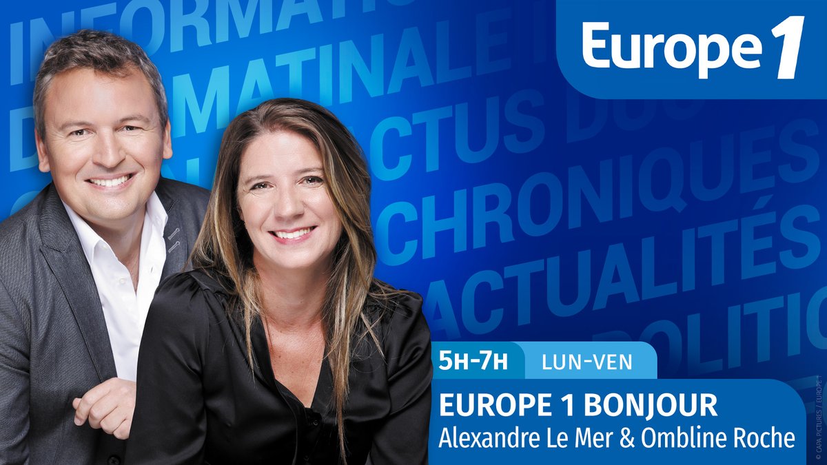 europe1presse's tweet photo. 🔵[EUROPE 1 BONJOUR]
RDV à 5h @Alexandre_LeMer et Ombline Roche

➡️Alain @DiCrescenzo_A, président @ccifrance
➡️Raphaël @rchevrier, Docteur en physique et auteur de « Les saccageurs de l'espace »
➡️@AgatheRouzaud, directrice des opérations de recherche au sein de @ecollant_ https://t.co/pATjPhA6ta