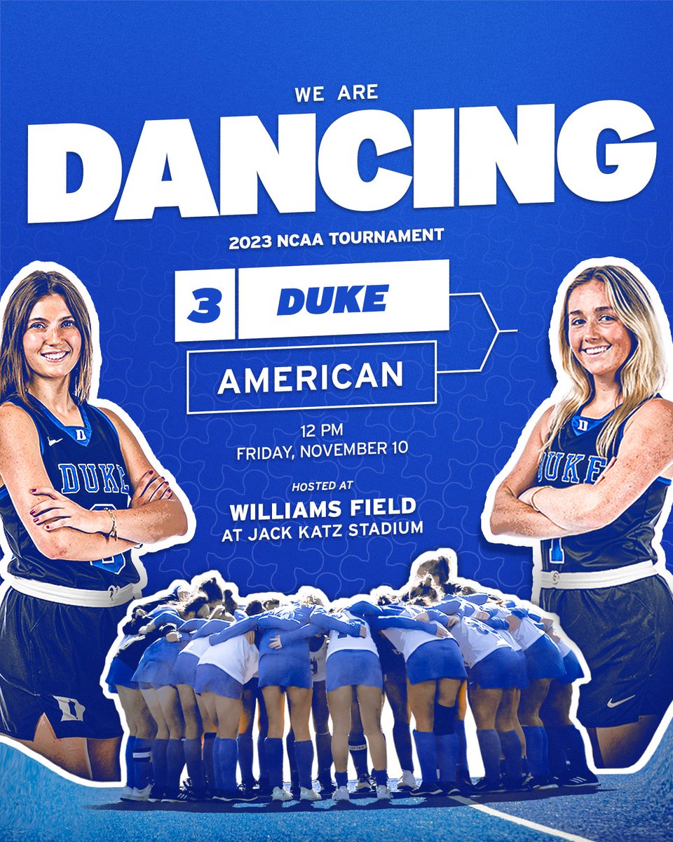 DukeFH's tweet image. The NCAA Tournament is coming to Bull City 😈🐂

We’ll take on American University in the first round Friday at 12PM at WFJKS! See you there!

Details: goduke.us/3QmSw9D

#DukeTrue