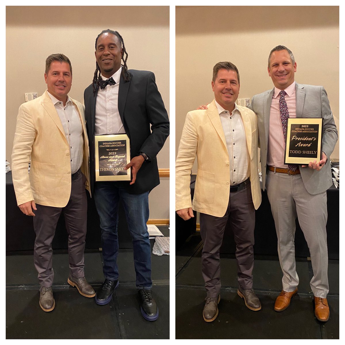 ISCA (@indianasoccerca) on Twitter photo Congrats to…
Theron Smith of Pike received our Above & Beyond Award for his work with youth in Pike Township.
Todd Sheely of Elkhart received our Presidents Award for his dedication to the ISCA.
<a href="/janie_ulmer/">Janie Hagenow</a> <a href="/IHSAA1/">IHSAA</a> <a href="/ElkBSoc/">Elkhart Boys Soccer</a> <a href="/ElkhartHSSports/">Elkhart High School Athletics</a> <a href="/PikeHSAthletics/">Pike Red Devils</a> <a href="/MSDPikeMSoccer/">Pike Men's Soccer</a> Congrats to…
Theron Smith of Pike received our Above & Beyond Award for his work with youth in Pike Township.
Todd Sheely of Elkhart received our Presidents Award for his dedication to the ISCA.
<a href="/janie_ulmer/">Janie Hagenow</a> <a href="/IHSAA1/">IHSAA</a> <a href="/ElkBSoc/">Elkhart Boys Soccer</a> <a href="/ElkhartHSSports/">Elkhart High School Athletics</a> <a href="/PikeHSAthletics/">Pike Red Devils</a> <a href="/MSDPikeMSoccer/">Pike Men's Soccer</a>
