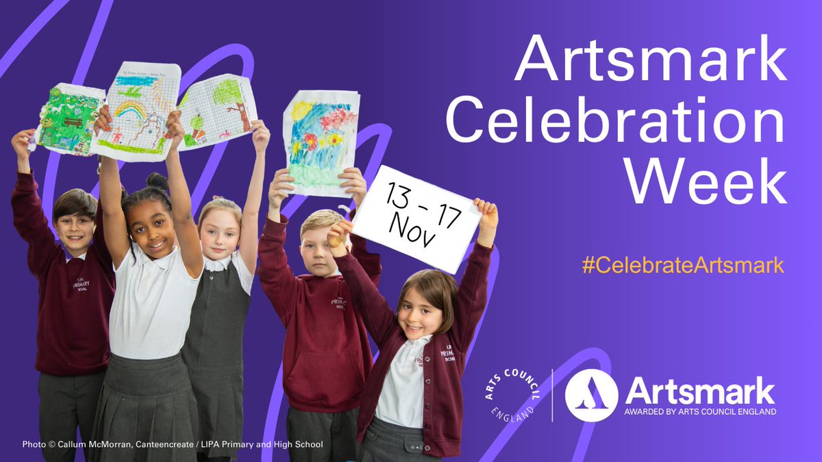 🎉One week to go 🎉 Are you joining us for #CelebrateArtsmark? All of next week we'll be celebrating young people's creativity and shining a light on creative partnerships in schools. Find out how you can get involved: artsmark.org.uk/celebrate-arts…
