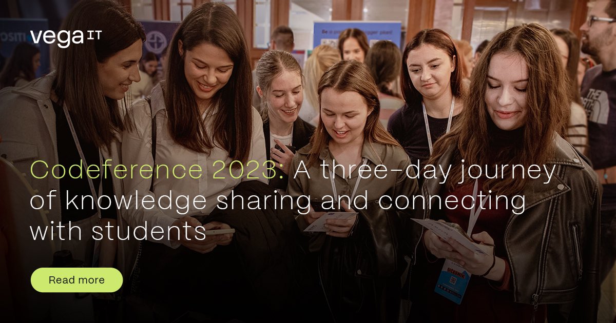 vegaitsourcing's tweet image. We have had a great time connecting with talented students and sharing our passion for IT with them during a conference at Zlatibor - Codeference. 💥
Read more: vegaitglobal.com/media-center/l…
#LigeAtVegaIT #Codeference #VegaIT