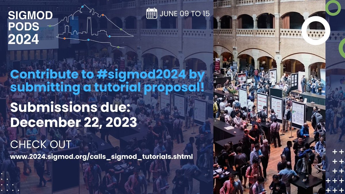 Contribute to #sigmod2024 by submitting a tutorial proposal! Submissions due: December 22, 2023 Check the submission guidelines: 2024.sigmod.org/calls_sigmod_t…