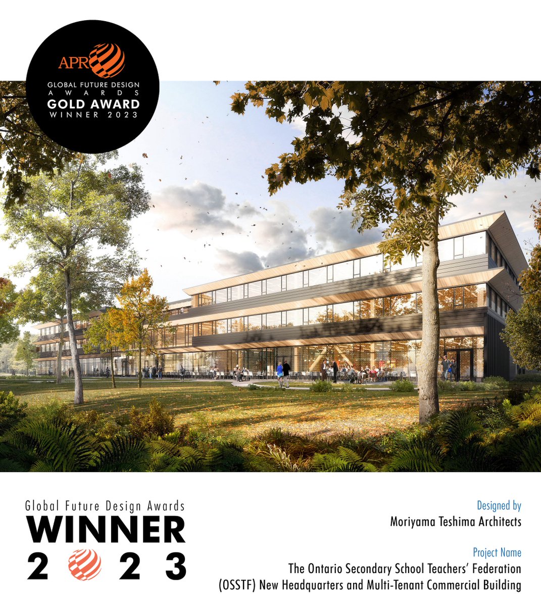 Moriyama Teshima Architects (@moriyamateshima) on Twitter photo We are happy to announce that our project, the Ontario Secondary School Teachers’ Federation (<a href="/osstf/">OSSTF Communications</a>) Headquarters and Multi-Tenant Commercial Building, is a Gold Winner of this year’s Architecture Press Release Global Future #Design Award!
architecturepressrelease.com/gold-winner-th…
#masstimber We are happy to announce that our project, the Ontario Secondary School Teachers’ Federation (<a href="/osstf/">OSSTF Communications</a>) Headquarters and Multi-Tenant Commercial Building, is a Gold Winner of this year’s Architecture Press Release Global Future #Design Award!
architecturepressrelease.com/gold-winner-th…
#masstimber