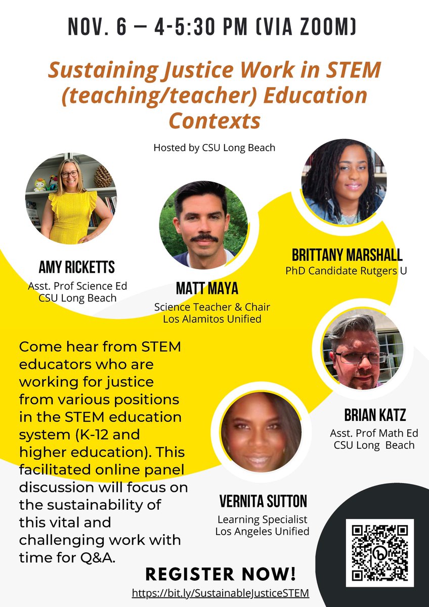 Panel on 'Sustaining Justice Work in STEM Education Contexts', today 4pm Pacific on Zoom! @ProfHsieh @lesliebm81302