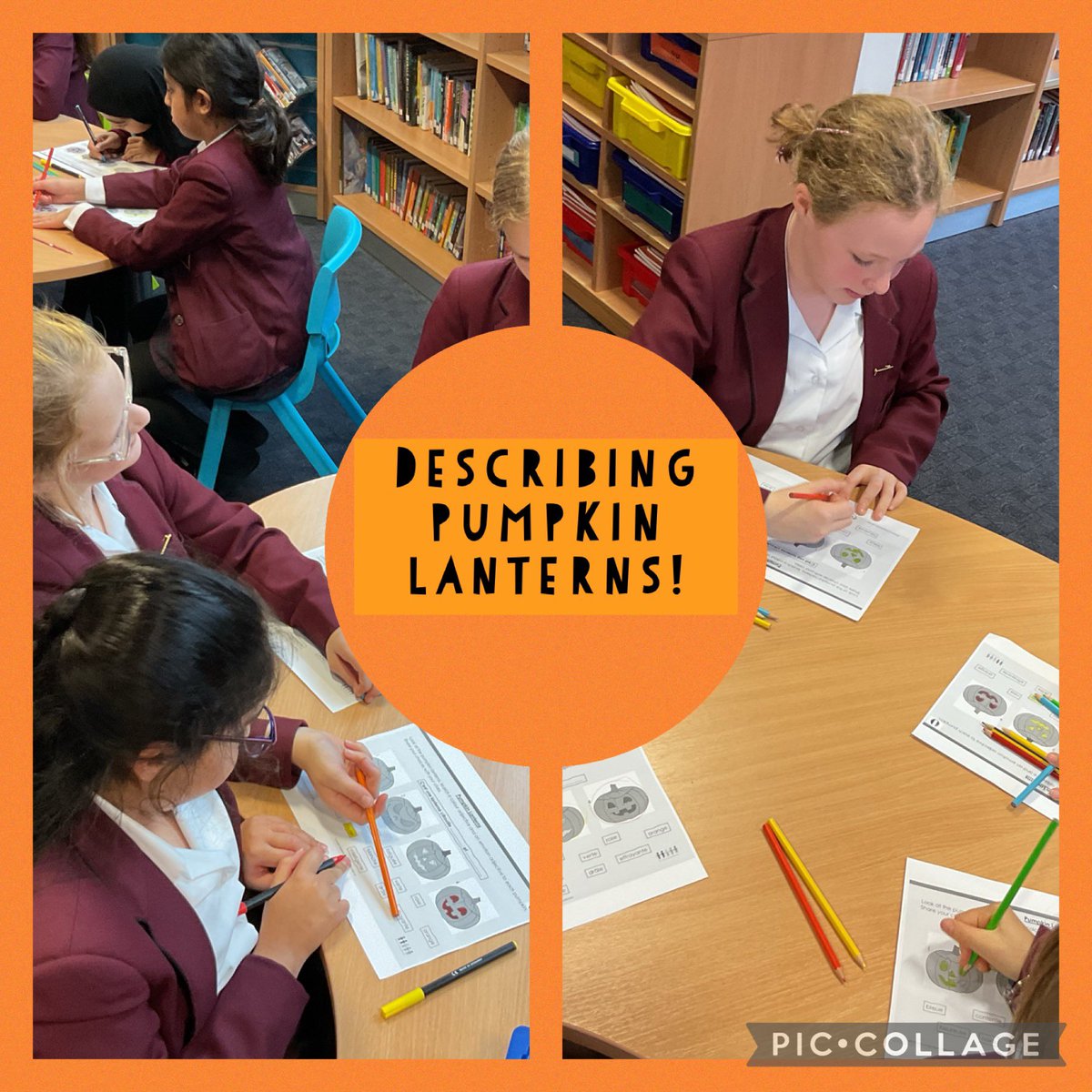 BSPDMFL's tweet photo. Year 6 acted out being pumpkins ๐ of course! We then had to write the sentence using the correct colour and emotion adjective! @BSPDJnrGirls @network_primary #BSPDFRENCH https://t.co/JsubbS7cCV