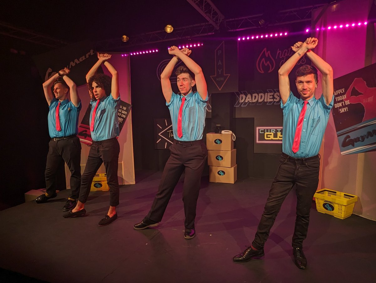 toughnuttheatre's tweet photo. The GuyMart doors are closed this evening, but we're back tomorrow night! Have you booked your tickets yet? Audiences are having a great time in our supermarket, and we just know that you will too! ♥️🛒🎶 @WaterlooEast
Tickets available at https://t.co/cMgz0gZNyD
#gaymusical https://t.co/LO0kAXY9dc